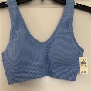 Aerie Cornflower Blue Ribbed Bralette